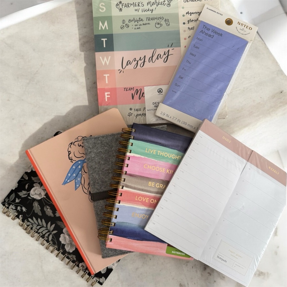 Assorted Pastel Spiral Notebook Set - Pink, Gray, Blue